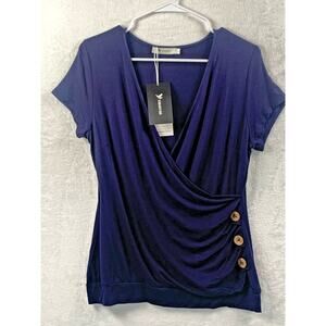 YIDARTON Purple Shirt Top decorative Buttons NWT, Women’s
